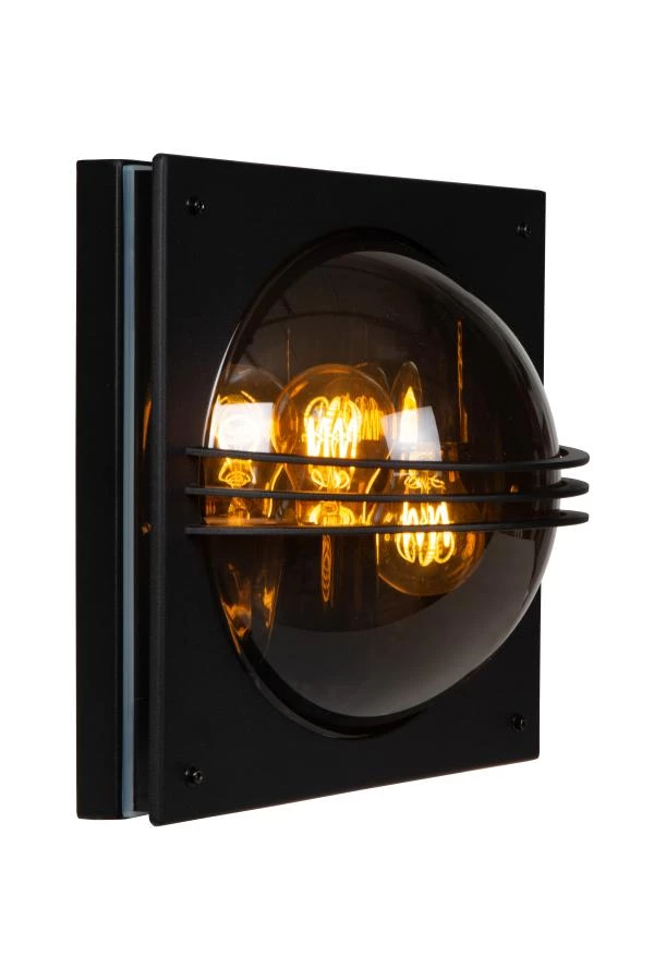 lucide Lucide PRIVAS - Wandlamp Binnen/Buiten - 2xE27 - IP44 - Zwart