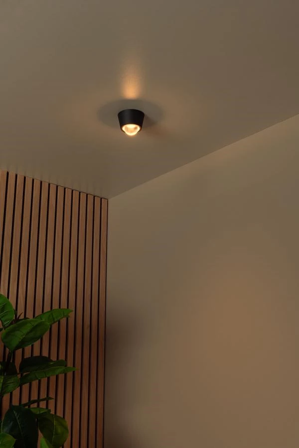 Lucide Lucide RIGON - Plafonnière - Ø 9 Cm - LED - 1x6W 3000K - Zwart