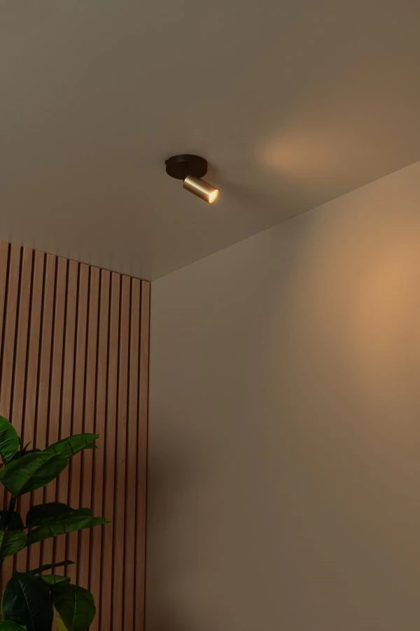 Lucide Lucide RITMO - Plafondspot - Ø 10 Cm - 1xGU10 (MR11) - Mat Goud / Messing