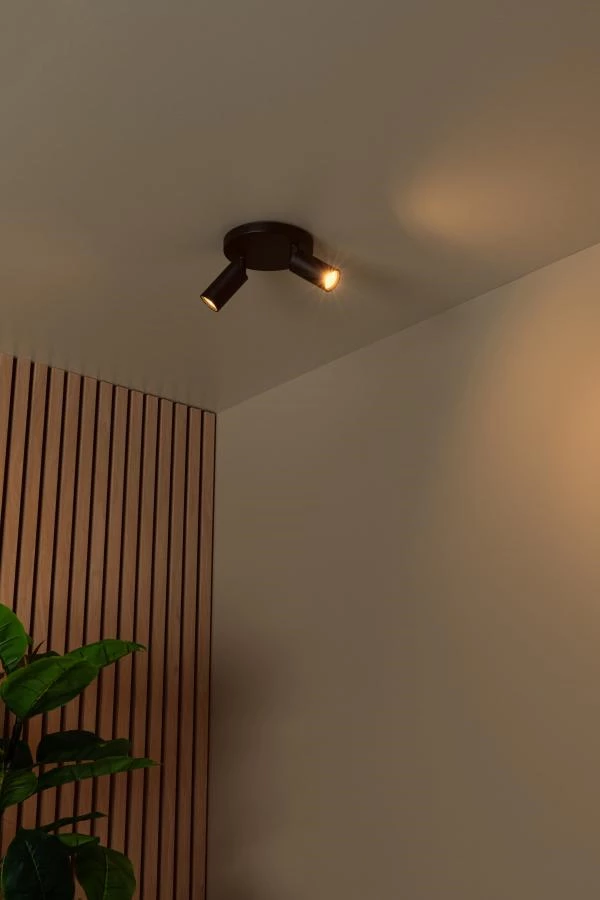 Lucide Lucide RITMO - Plafondspot - Ø 15 Cm - 2xGU10 (MR11) - Zwart