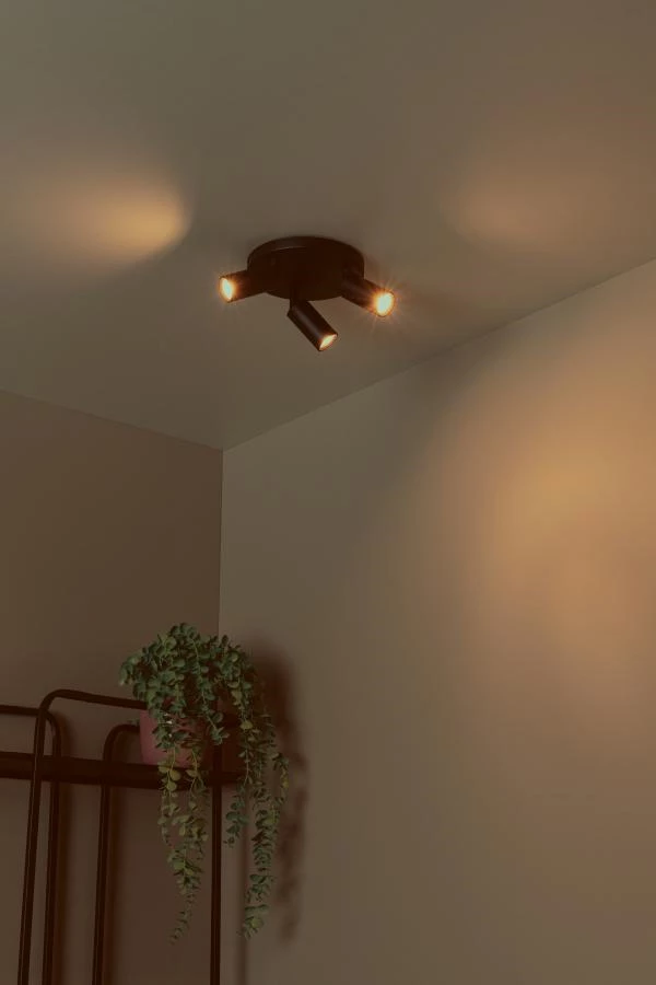 Lucide Lucide RITMO - Plafondspot - Ø 18 Cm - 3xGU10 (MR11) - Zwart