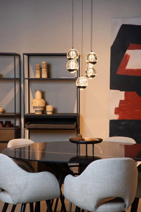 Lucide Lucide SENTUBAL - Hanglamp - Ø 35 Cm - LED Dimb. - 5x5 2W 2700K - Zwart