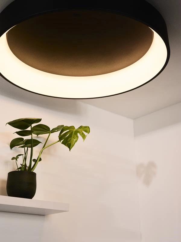 Lucide Lucide TALOWE LED - Plafonnière - Ø 80 Cm - LED Dimb. - 1x80W 3000K - Zwart