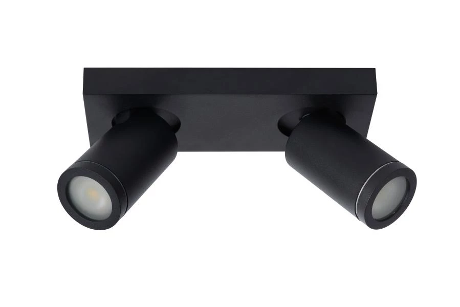 Lucide Lucide TAYLOR - Plafondspot Badkamer - LED Dim To Warm - GU10 - 2x5W 2200K/3000K - IP44 - Zwart