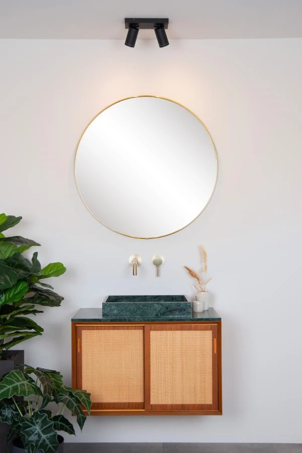 Lucide Lucide TAYLOR - Plafondspot Badkamer - LED Dim To Warm - GU10 - 2x5W 2200K/3000K - IP44 - Zwart