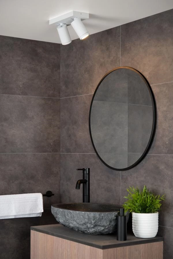 Lucide Lucide TAYLOR - Plafondspot Badkamer - LED Dim To Warm - GU10 - 2x5W 2200K/3000K - IP44 - Wit