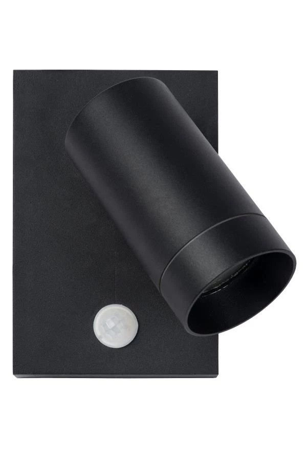 Lucide Lucide TAYLOR - Wandspot / Wandlamp Binnen/Buiten - 1xGU10 - IP54 - Bewegingssensor - Zwart