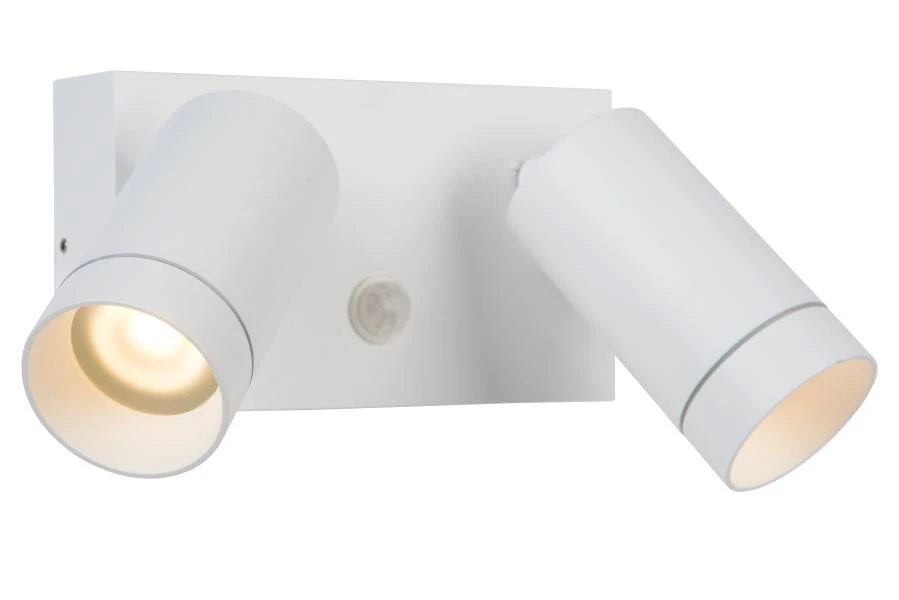 lucide Lucide TAYLOR - Wandspot / Wandlamp Binnen/Buiten - 2xGU10 - IP54 - Bewegingssensor - Wit