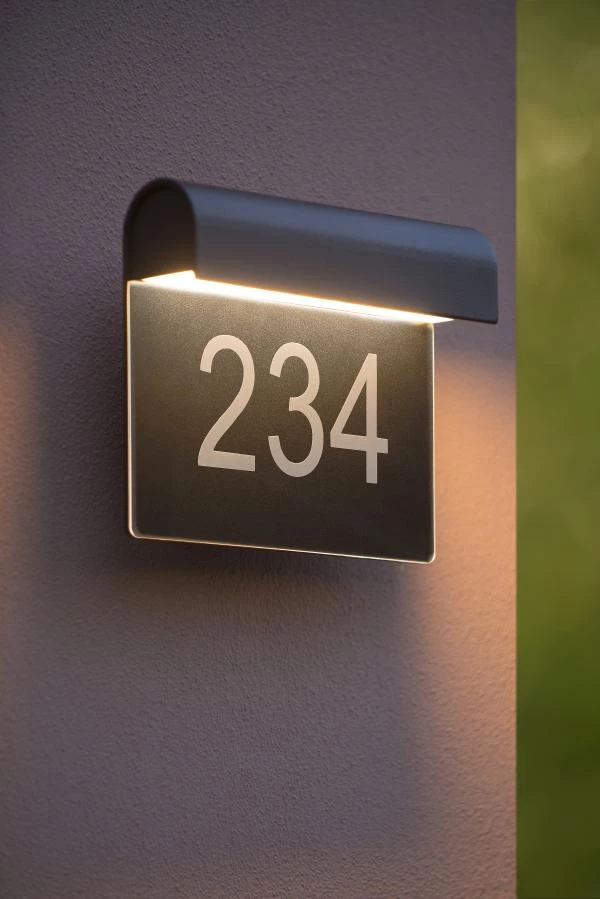 Lucide Lucide THESI LED - Wandlamp Binnen/Buiten - LED - 1x8W 3000K - IP54 - Zwart