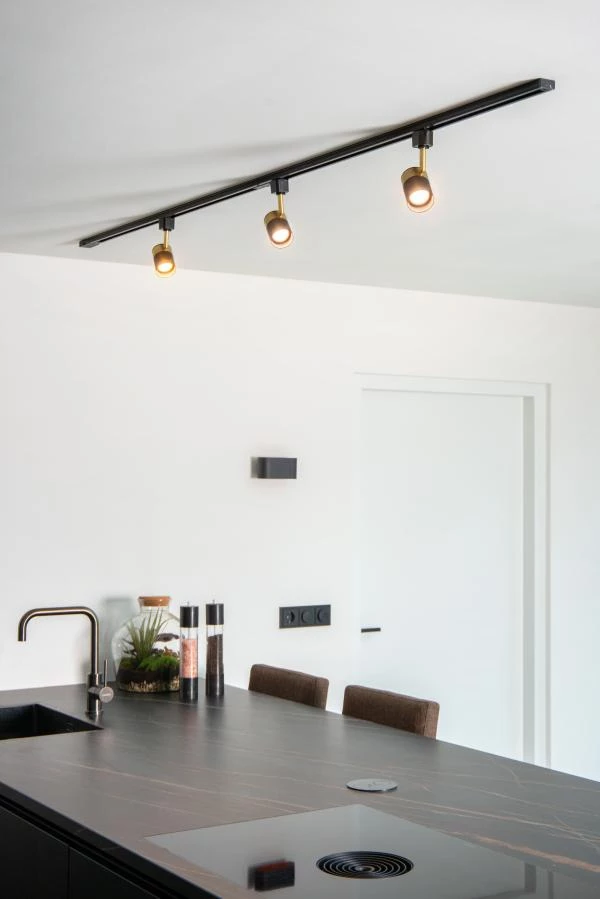 Lucide Lucide TRACK FLORIS Railspot - 1-fase Railsysteem / Railverlichting - 1xGU10 - Zwart (Uitbreiding)