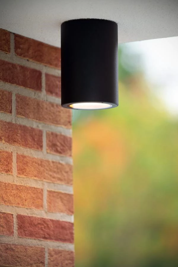 Lucide Lucide VOLANTIS - Plafondspot Binnen/Buiten - Ø 10 8 Cm - 1xE27 - IP54 - Zwart