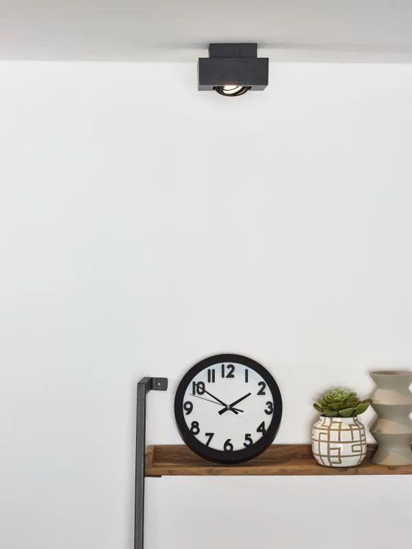 Lucide Lucide XIRAX - Plafondspot - LED Dim To Warm - GU10 - 1x5W 2200K/3000K - Zwart