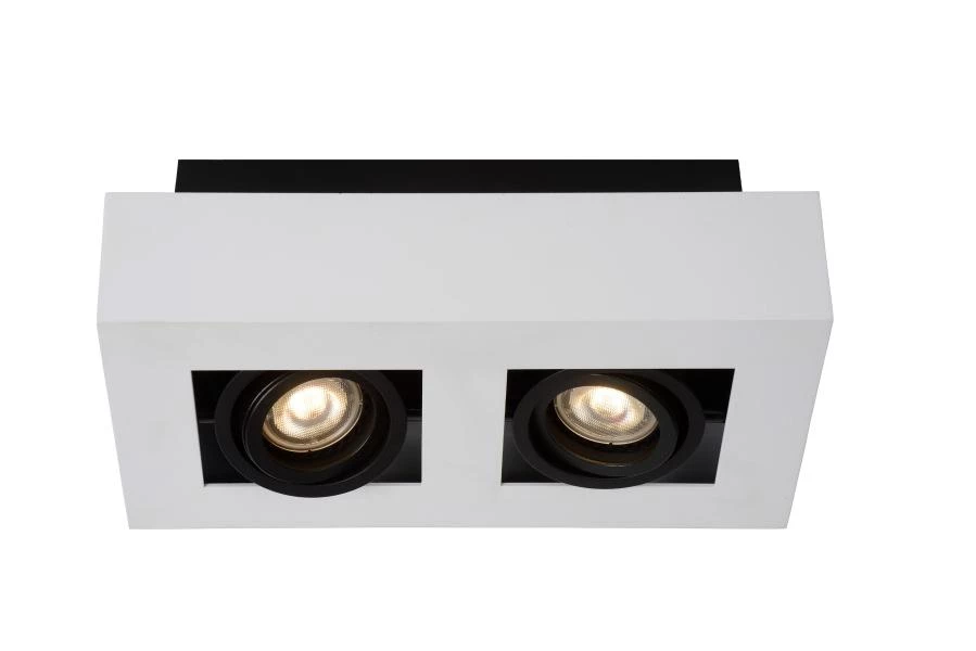 Lucide Lucide XIRAX - Plafondspot - LED Dim To Warm - GU10 - 2x5W 2200K/3000K - Wit