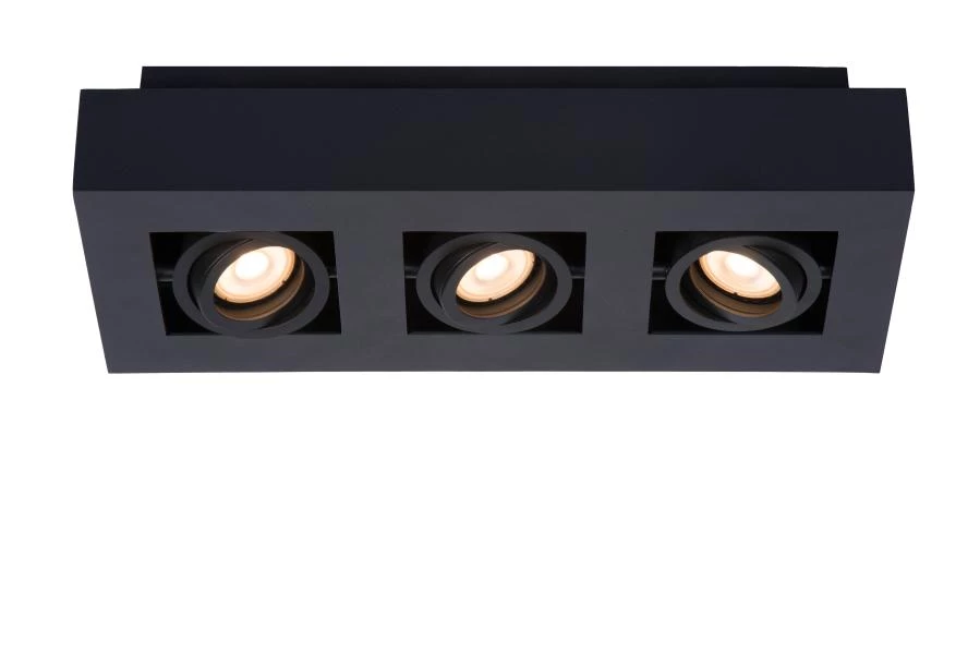 lucide Lucide XIRAX - Plafondspot - LED Dim to warm - GU10 - 3x5W 2200K/3000K - Zwart