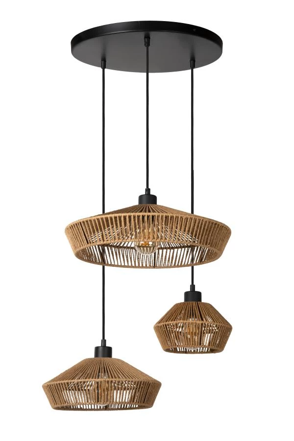 Lucide Lucide YUNKAI - Hanglamp - Ø 60 Cm - 3xE27 - Naturel