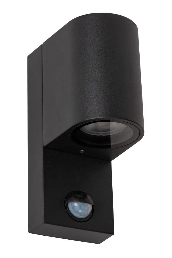 Lucide Lucide ZARO IR - Wandspot / Wandlamp Binnen/Buiten - 1xGU10 - IP65 - Beweging & Dag/nacht Sensor (uitschakelbaar) - Zwart