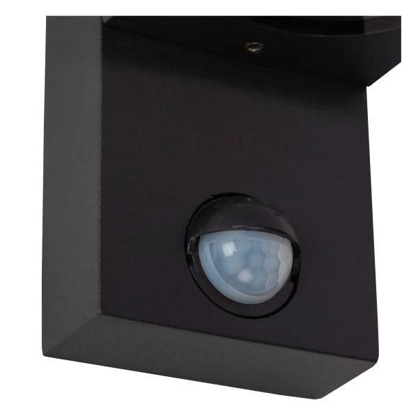 Lucide Lucide ZARO IR - Wandspot / Wandlamp Binnen/Buiten - 1xGU10 - IP65 - Beweging & Dag/nacht Sensor (uitschakelbaar) - Zwart