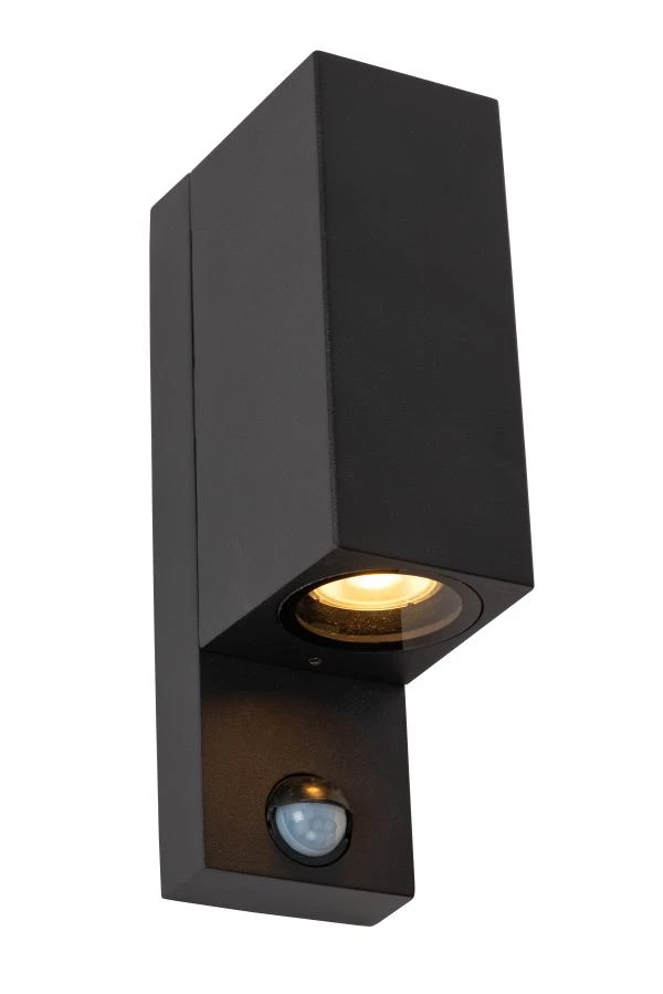 lucide Lucide ZARO IR - Wandspot / Wandlamp Binnen/Buiten - 2xGU10 - IP65 - Beweging & dag/nacht sensor (uitschakelbaar) - Zwart lucide Lucide ZARO IR - Wandspot / Wandlamp Binnen/Buiten - 2xGU10 - IP65 - Beweging & dag/nacht sensor (uitschakelbaar) - Zwart