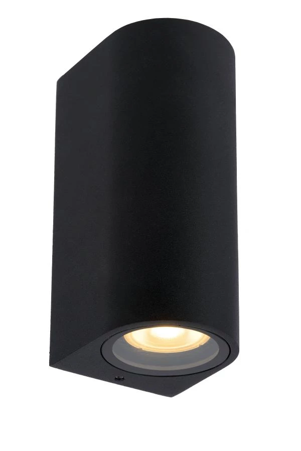 lucide Lucide ZARO - Wandspot / Wandlamp Binnen/Buiten - 2xGU10 - IP44 - Zwart