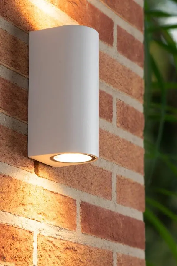 Lucide Lucide ZARO - Wandspot / Wandlamp Binnen/Buiten - 2xGU10 - IP44 - Wit