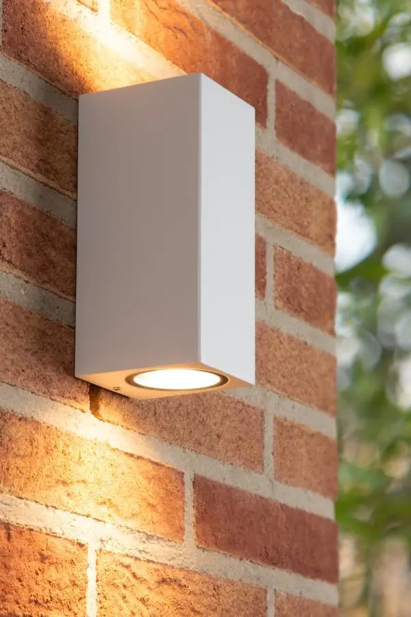 Lucide Lucide ZARO - Wandspot / Wandlamp Binnen/Buiten - 2xGU10 - IP44 - Wit