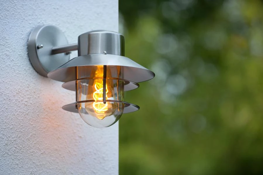 Lucide Lucide ZICO - Wandlamp Binnen/Buiten - Ø 21 8 Cm - 1xE27 - IP44 - Mat Chroom