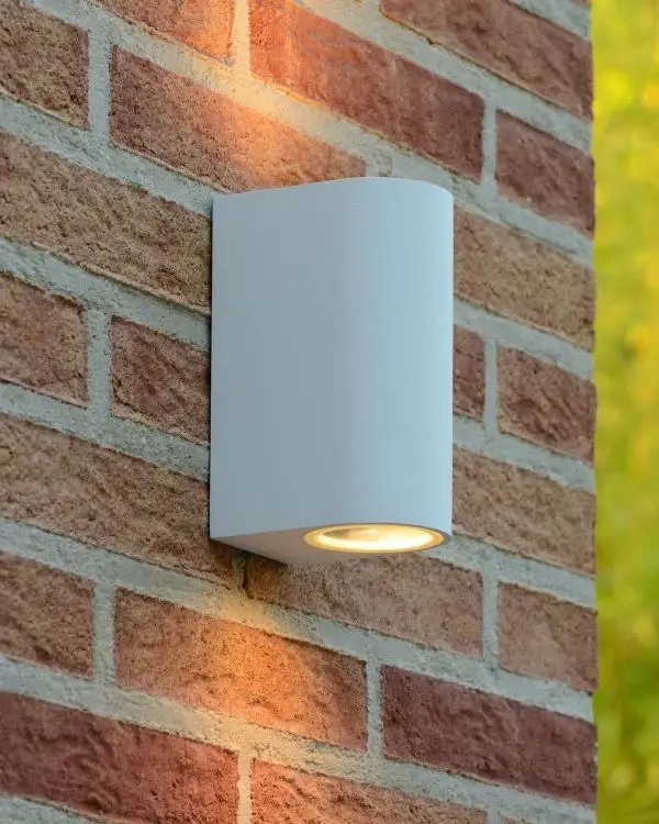 Lucide Lucide ZORA-LED - Wandspot / Wandlamp Binnen/Buiten - LED Dimb. - GU10 - 2x5W 3000K - IP44 - Wit
