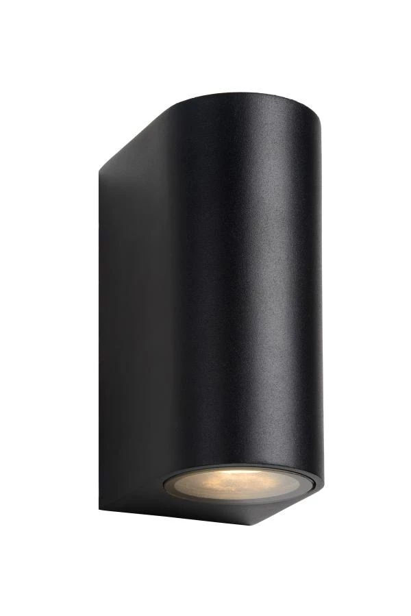 lucide Lucide ZORA-LED - Wandspot / Wandlamp Binnen/Buiten - LED Dimb. - GU10 - 2x5W 3000K - IP44 - Zwart