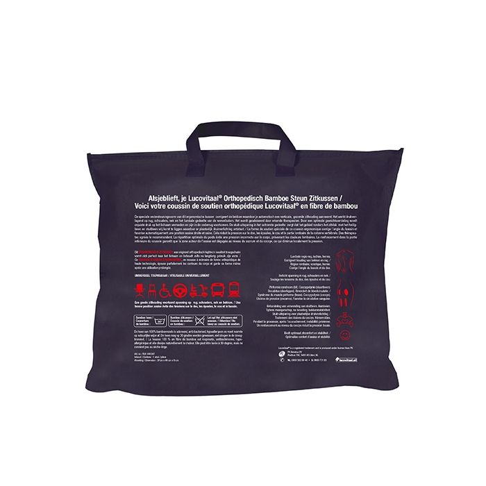 Lucovitaal Bamboe Steun Zitkussen 37 Cm X 46 Cm X 8 Cm