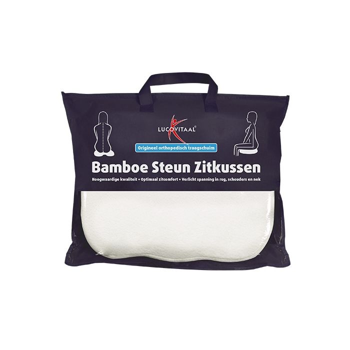 lucovitaal Bamboe Steun Zitkussen 37 cm x 46 cm x 8 cm