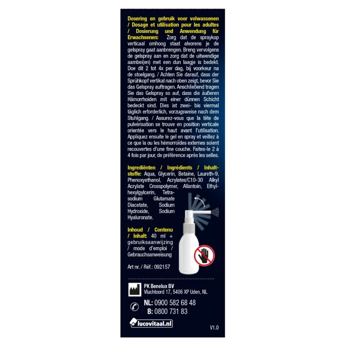 Lucovitaal Aambeien Spray CE 40 Ml