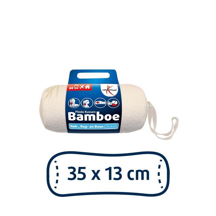 Lucovitaal Bamboe Pinda Kussentje (WIT)