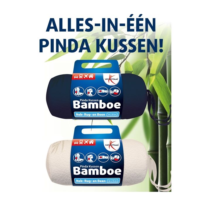 Lucovitaal Bamboe Pinda Kussentje (WIT)