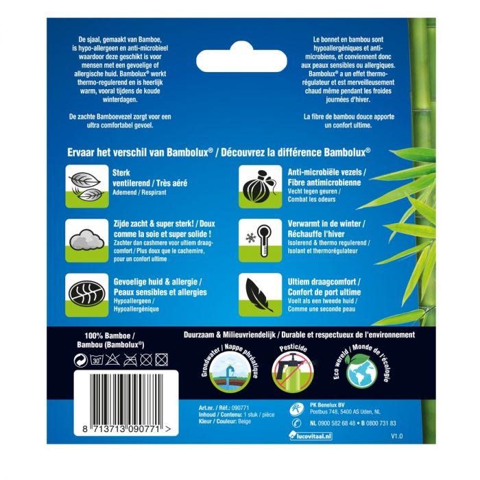 Lucovitaal Bamboe Sjaal 1 Stuk (ZWART OF BEIGE)