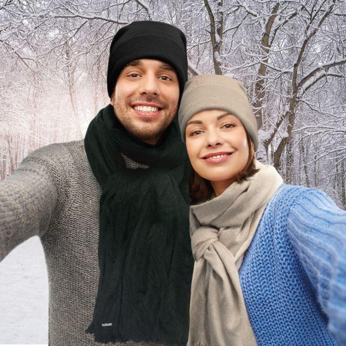 Lucovitaal Bamboe Sjaal 1 Stuk (ZWART OF BEIGE)