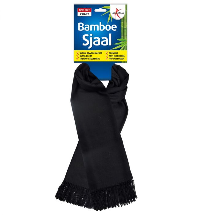 lucovitaal Bamboe Sjaal 1 stuk (ZWART OF BEIGE)