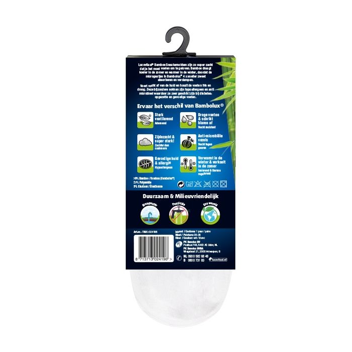 Lucovitaal Bamboe Sneakersok Wit 3 Paar