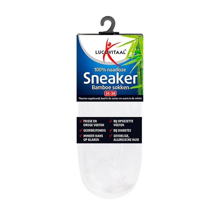 Lucovitaal Bamboe Sneakersok Wit 3 Paar