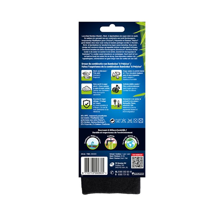 Lucovitaal Bamboe Wandel Werk & Sportsokken 3 Paar