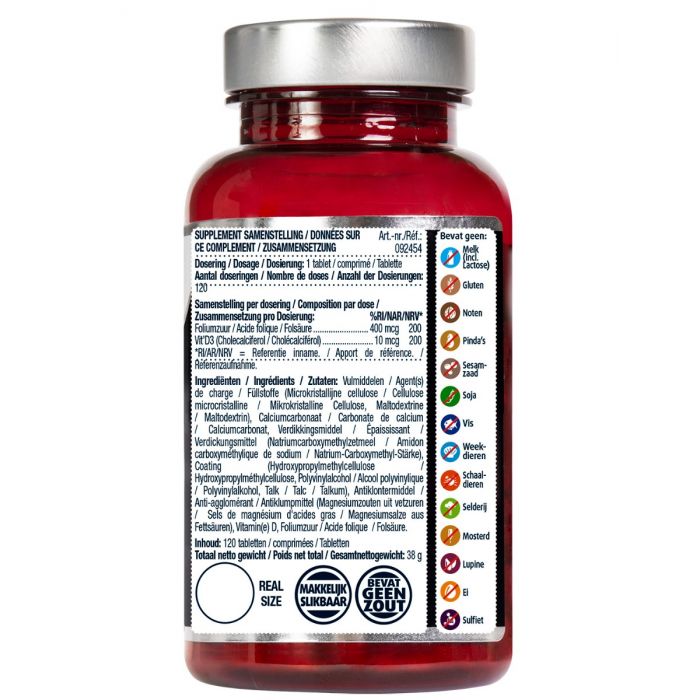 Lucovitaal Foliumzuur + Vitamine D3 120 Tabletten