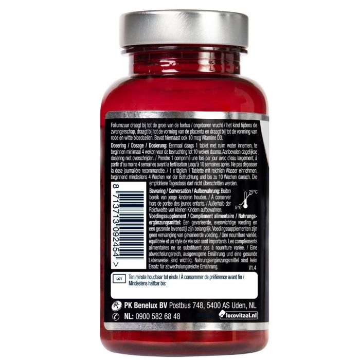 Lucovitaal Foliumzuur + Vitamine D3 120 Tabletten