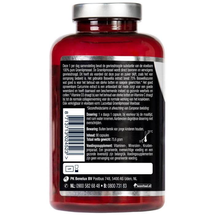 Lucovitaal Groenlipmossel 90 Capsules MAXI POT