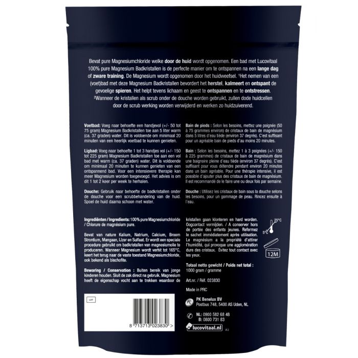 Lucovitaal Magnesium Badkristallen 1000 Gram