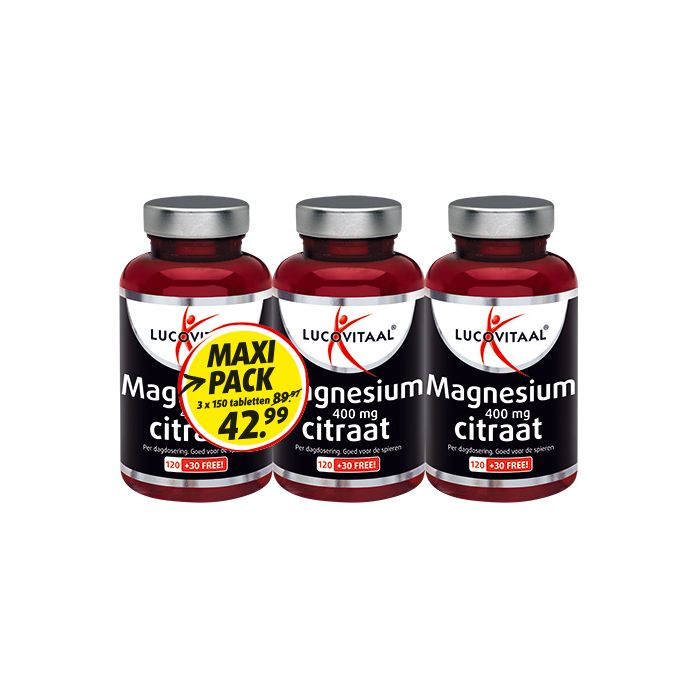 lucovitaal Magnesium Citraat 400 mg 3-pack