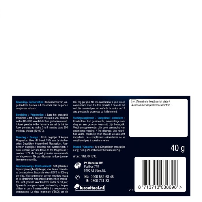Lucovitaal Magnesium Thee 20 Zakjes