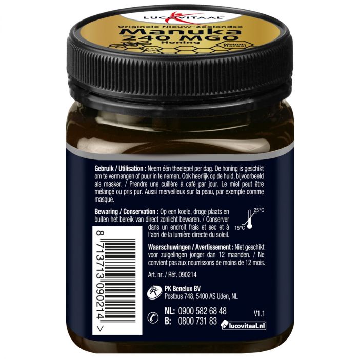 Lucovitaal Manuka Honing 240 MGO