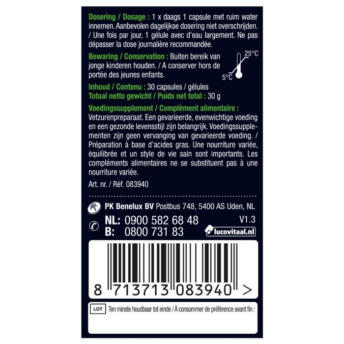 Lucovitaal Omega 3 375mg EPA & DHA Vegan