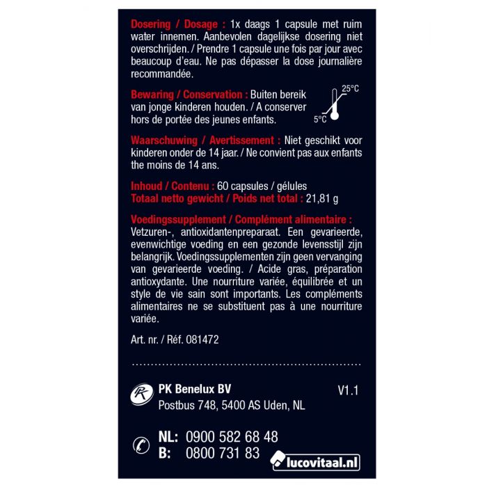 Lucovitaal Omega 3 Krill Olie 500 Mg