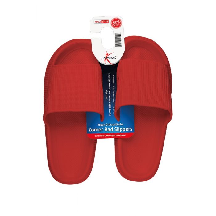 Lucovitaal Orthopedische Zomer Badslippers (Rood)