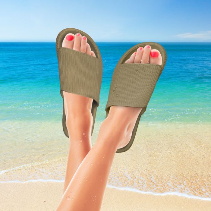 Lucovitaal Orthopedische Zomer Badslippers (Taupe)